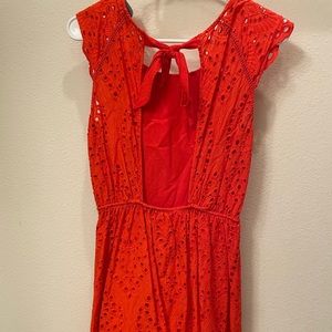 Red backless cocktail dress